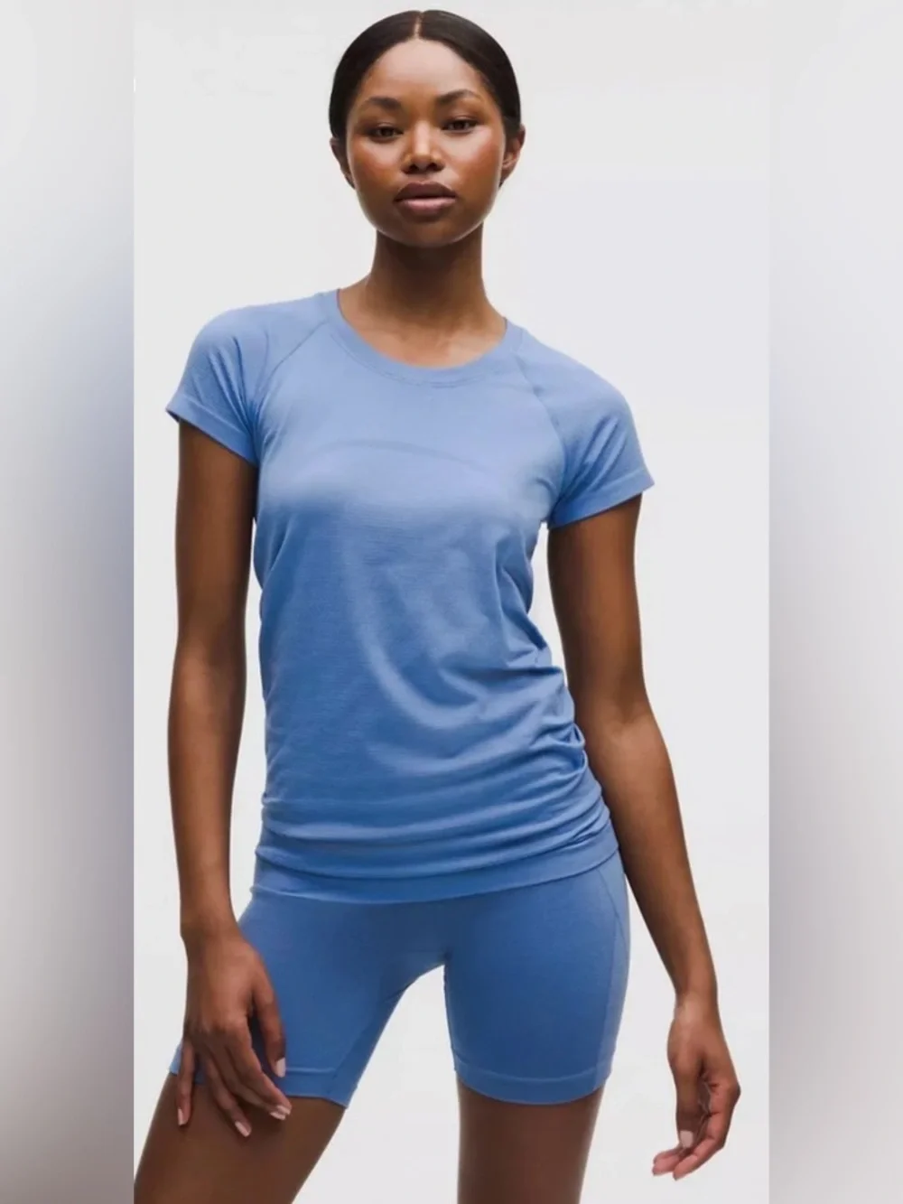 NWT Lululemon Swiftly Tech Short-Sleeve Shirt 2.0 *Hip‎ Length Prep Blue Size 10